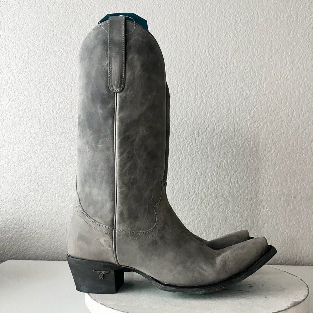 Lane EMMA JANE Gray Cowboy Boots Leather Western Tall Snip Toe Size 9.5 - Picture 2 of 12